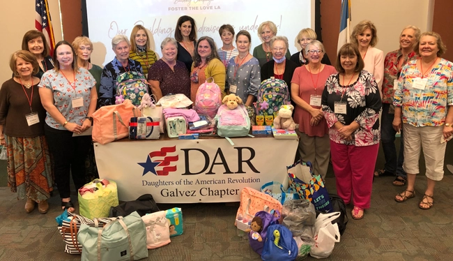 Foster care drive sponsored by Daughters of the American Revolution, Galvez Chapter.