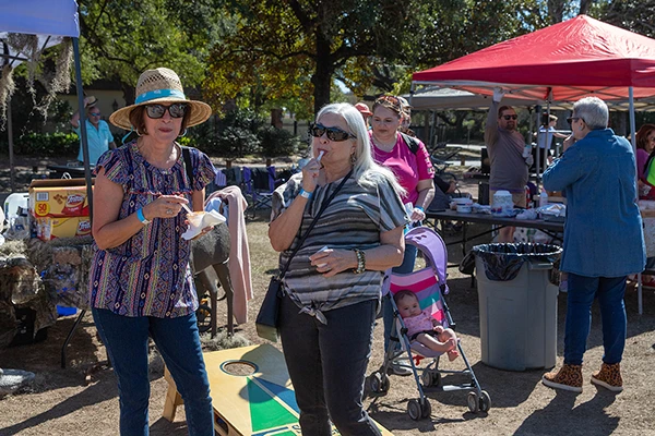 cookoff guests enjoying chili tastings