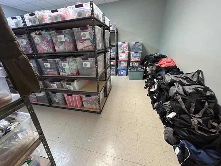 First Night Bags storage room